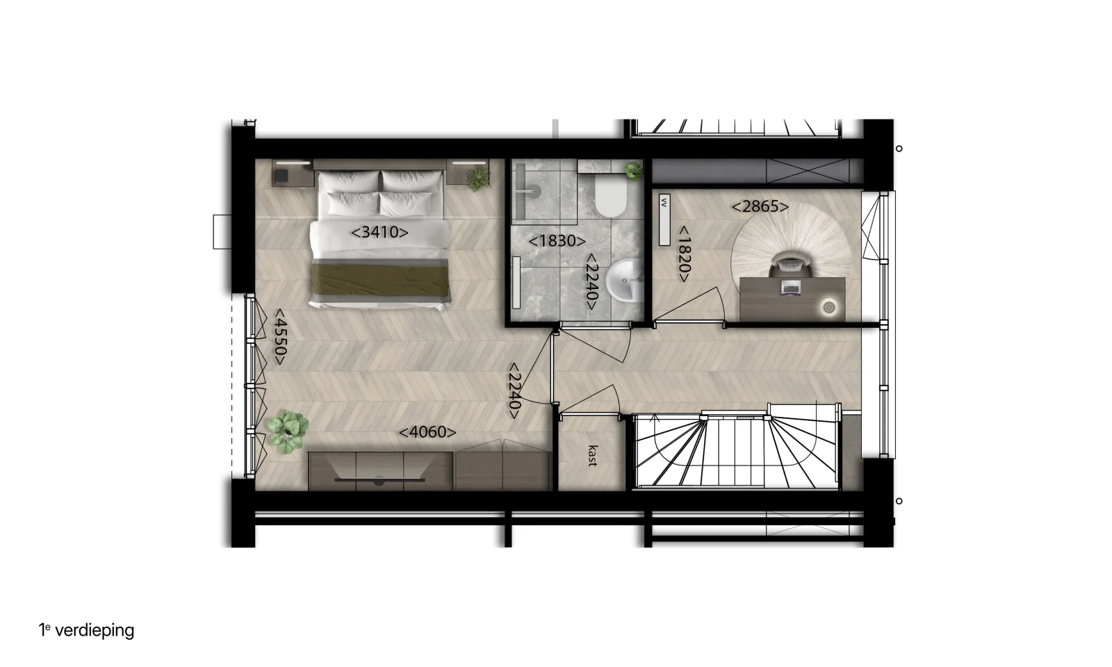 Plattegrond Hofwoning Familie — eerste verdieping