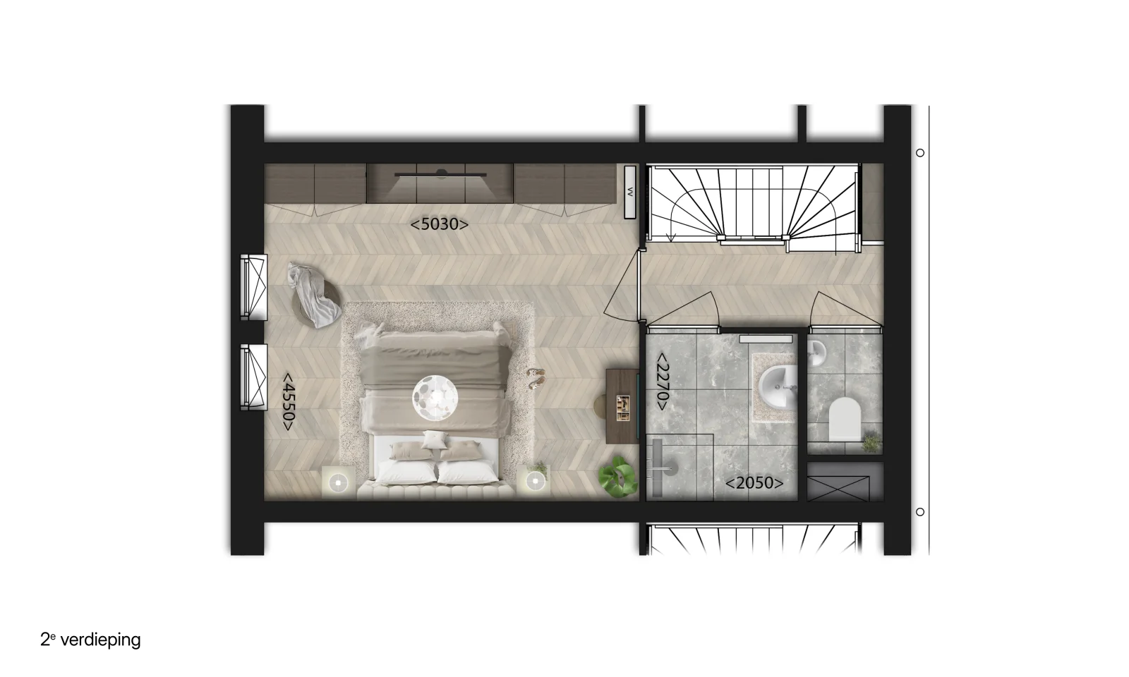 Plattegrond Hofwoning Stadsvilla — tweede verdieping
